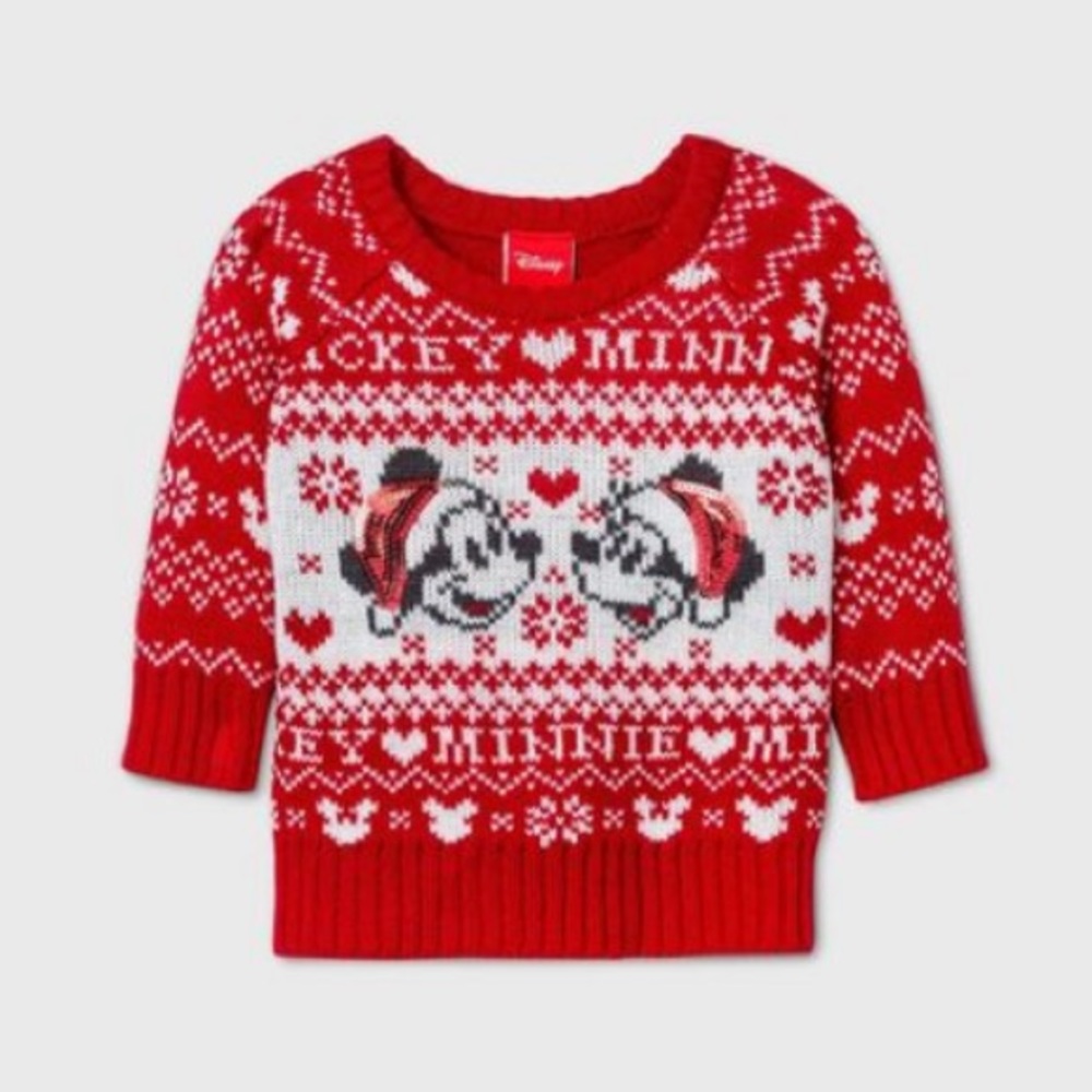 NWT Disney Baby Mickey & Minnie Pullover Sweater